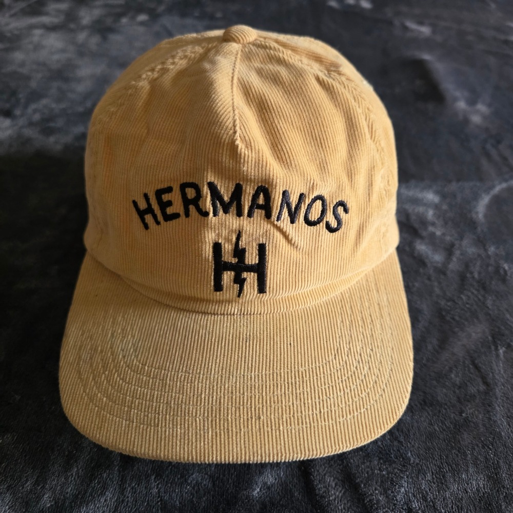 Howler Bros Hermanos Corduroy Snapback Hat Tan Yellow Cotton Lightning Bolt Cap